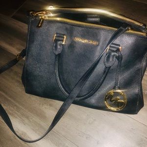 Black leather Michael Kors Satchel